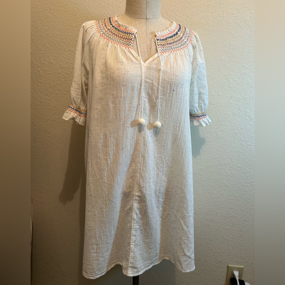 Rainbow Smocked Trapeze Dress